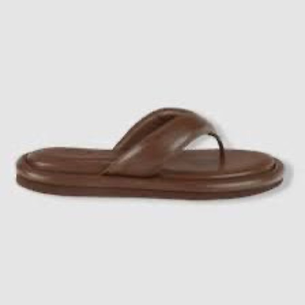 GIA BORGHINI Leather Thong Sandal Shoes in brown size 6 - Picture 2 of 8